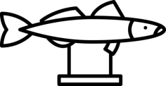 Decorative Wooden Fish Outline Svg Vector, Free Vectors File